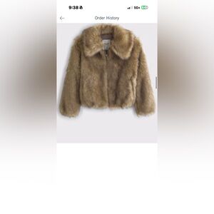 Abercrombie short faux fur coat